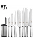 XYj kuchnia 8 sztuk noże ze stali nierdzewnej zestaw 8 cal stojak na noże odkostnianie Santoku noże ryby Sushi styl japoński nar