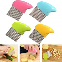 1pc frytki Cutter chipsy ziemniaczane ze stali nierdzewnej Making obieraczka Cut Plastic Handle warzywa kuchenne noże narzędzie 