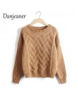 Danjeaner 2018 Vintage kobiety sweter nowa moda O-neck sweter zimowe dzianiny podstawowe topy luźne kobiece dzianiny odzież wier