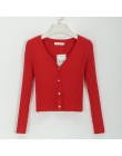 Misswim Sexy guziki dzianiny rozpinany sweter kobiety Slim żebrowane zimowe jesienne swetry kobiece moda plus rozmiar dzianiny 2