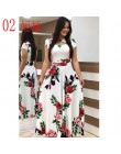 Elegancka wiosenna jesień kobiety sukienka 2019 Casual Bohmia kwiat drukuj Maxi sukienki moda Hollow Out tunika Vestidos sukienk