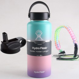 Hydro Flask butelka wody butelka ze stali nierdzewnej izolowane próżniowo szerokie usta Hydroflask z Flex Cap i pokrywka z rurką