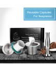 7 sztuk/zestaw Nespresso ze stali nierdzewnej kapsuła do kawy wielokrotnego użytku ubijak do kawy wielokrotnego użytku filtr do 