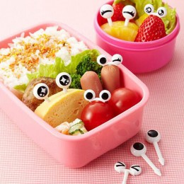 Nowy 10 sztuk/partia śliczne plastikowe owoce wykałaczka piękne oko Cartoon widelce Bento dekoracyjne zastawa stołowa żywności w