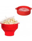 2018 nowy Popcorn kuchenka mikrofalowa silikonowy składany czerwony wysoki jakość kuchnia łatwe narzędzia DIY wiadro popcornu Bo