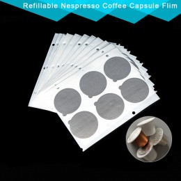 2000PC wielokrotnego napełniania Nespresso kapsułka z kawą Flim naklejka napełnianie kapsułka ze stali nierdzewnej samoprzylepna