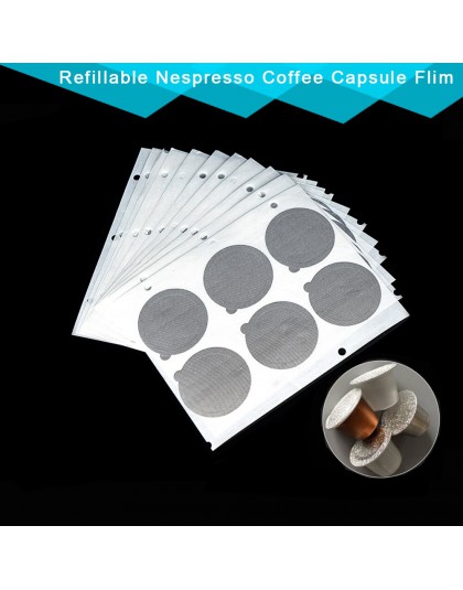 2000PC wielokrotnego napełniania Nespresso kapsułka z kawą Flim naklejka napełnianie kapsułka ze stali nierdzewnej samoprzylepna