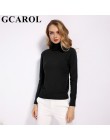 GCAROL 2019 nowych kobiet 30% wełniany golf sweter jesień zima sweter sprawiają, że dzianiny zwykły sweter jednolity kolor praco