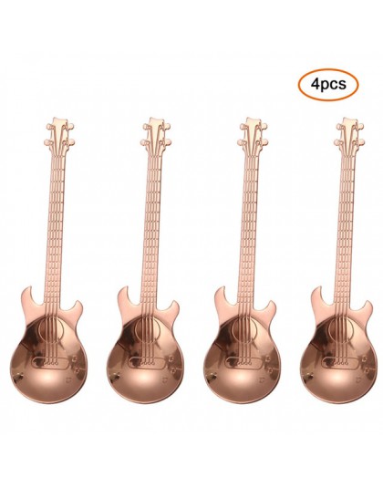 7 sztuk/4 sztuk gitara łyżeczka do kawy zestaw ze stali nierdzewnej deser łyżka do lodów łyżeczka do herbaty akcesoria do kawy s