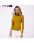 GCAROL 2019 nowych kobiet 30% wełniany golf sweter jesień zima sweter sprawiają, że dzianiny zwykły sweter jednolity kolor praco