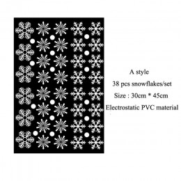 38 sztuk/partia snowflake naklejki elektrostatyczne szklane okno dla dzieci pokój zima dekoracji świąteczne naklejki ścienne nak
