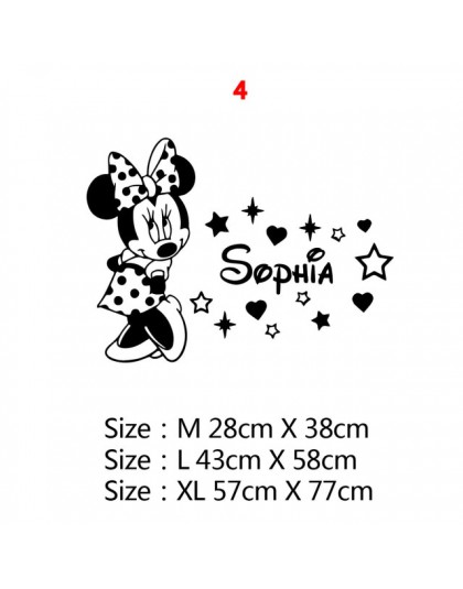 Cartoon nazwa własna Mickey Mouse Minnie ścienne winylowe naklejka do wystroju dla dekoracja pokoju dziecięcego pokoju dziecięce