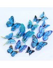 12 sztuk Multicolor dwuwarstwowe skrzydła 3D naklejka na ścianę z motylem magnes pcv motyle Party Kids sypialnia lodówka Decor m