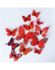12 sztuk Multicolor dwuwarstwowe skrzydła 3D naklejka na ścianę z motylem magnes pcv motyle Party Kids sypialnia lodówka Decor m
