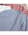 WOTWOY 2020 dzianinowy sweter damski z kaszmiru swetry z golfem jesień zima podstawowe damskie swetry koreański styl Slim Fit cz
