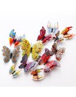 12 sztuk Multicolor dwuwarstwowe skrzydła 3D naklejka na ścianę z motylem magnes pcv motyle Party Kids sypialnia lodówka Decor m