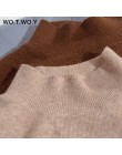 WOTWOY 2020 dzianinowy sweter damski z kaszmiru swetry z golfem jesień zima podstawowe damskie swetry koreański styl Slim Fit cz