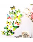 12 sztuk naklejka na ścianę z motylami naklejki na ścianę nowy rok dekoracje domu 3D Butterfly tapeta z pvc do salonu