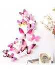 12 sztuk naklejka na ścianę z motylami naklejki na ścianę nowy rok dekoracje domu 3D Butterfly tapeta z pvc do salonu
