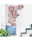 71.5x102cm duża różowa piwonia ściana kwiatów naklejki romantyczne kwiaty dekoracyjne do sypialni salon DIY naklejki ścienne win