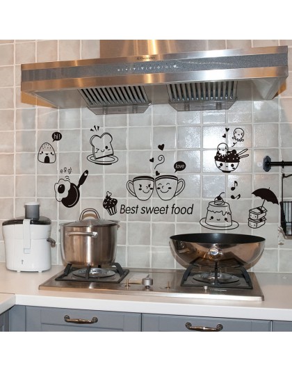 Naklejki ścienne kuchenne kawa słodka żywność diy ściana Art dekoracyjna naklejka piekarnik jadalnia tapety naklejki ścienne pcv