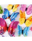 12 sztuk mieszane kolor podwójna warstwa motyl 3D naklejki ścienne do dekoracji ślubnych magnesy w kształcie motyli naklejki na 