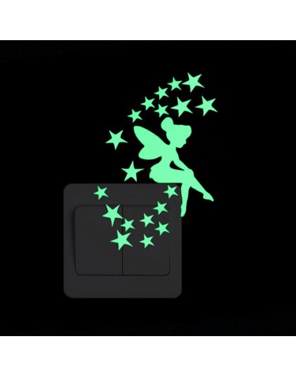 Cartoon Luminous naklejka pod włącznik świecące w ciemności naklejki ścienne Home Decor dekoracja pokoju dziecięcego naklejka na