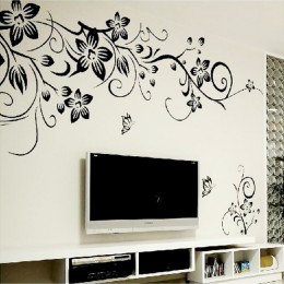 Hot diy ściana Art dekoracyjna naklejka moda romantyczna ściana kwiatów naklejki/naklejki ścienne Home Decor 3D tapety darmowa w