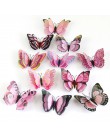 12 sztuk/zestaw Multicolor podwójna warstwa 3D naklejka na ścianę z motylem magnes pcv motyle Party Kids sypialnia dekoracja na 
