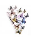 12 sztuk/zestaw Multicolor podwójna warstwa 3D naklejka na ścianę z motylem magnes pcv motyle Party Kids sypialnia dekoracja na 