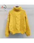 2019 jesienno-zimowy krótki sweter damski dzianinowy swetry z golfem Casual miękki sweter moda z długim rękawem Pull Femme