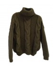 2019 jesienno-zimowy krótki sweter damski dzianinowy swetry z golfem Casual miękki sweter moda z długim rękawem Pull Femme