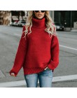Danjeaner kobiety Retro golf dzianiny długie swetry jesień zima dorywczo luźne jednolite swetry gruby dzianinowy sweter Pull