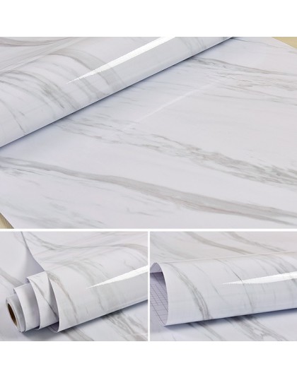 Marmurowa folia winylowa samoprzylepna tapeta do łazienki szafki kuchenne blaty papier przylepny PVC wodoodporna ściana naklejki