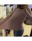 Neploe 2020 jesień zima Ruffles sweter z golfem Ruched kobiety swetry wysoki elastyczny jednolity, damski Slim Sexy dzianinowe s