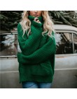 Danjeaner kobiety Retro golf dzianiny długie swetry jesień zima dorywczo luźne jednolite swetry gruby dzianinowy sweter Pull