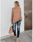 Danjeaner kobiety Retro golf dzianiny długie swetry jesień zima dorywczo luźne jednolite swetry gruby dzianinowy sweter Pull