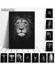 Płótno malowanie zwierzę Wall Art Lion Elephant Deer Zebra plakaty i druki zdjęcia ścienny do dekoracji salonu Home Decor