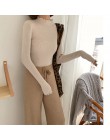 Neploe 2020 jesień zima Ruffles sweter z golfem Ruched kobiety swetry wysoki elastyczny jednolity, damski Slim Sexy dzianinowe s