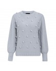 BeAvant dziergany sweter zimowy damski sweter latarnia rękaw damski swetry damski minimalistyczny pull femme uroczy biały sweter