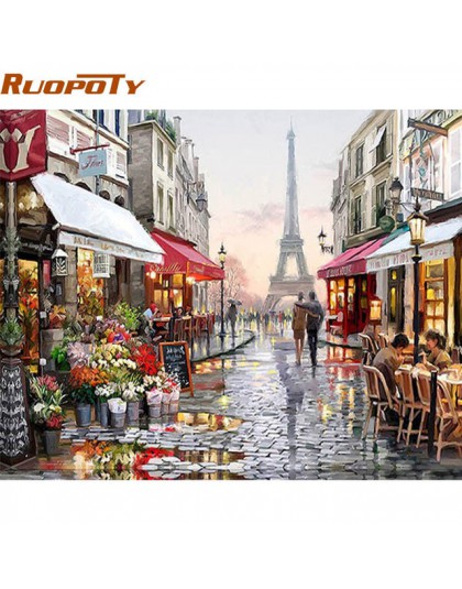 RUOPOTY ramka łabędź zwierzęta ręcznie malowany obrazek By Numbers Wall Art Picture płótno akrylowe malowanie na dekoracje ślubn