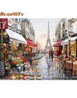 RUOPOTY ramka łabędź zwierzęta ręcznie malowany obrazek By Numbers Wall Art Picture płótno akrylowe malowanie na dekoracje ślubn