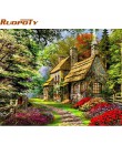 RUOPOTY ramka łabędź zwierzęta ręcznie malowany obrazek By Numbers Wall Art Picture płótno akrylowe malowanie na dekoracje ślubn
