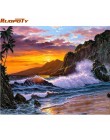 RUOPOTY ramka łabędź zwierzęta ręcznie malowany obrazek By Numbers Wall Art Picture płótno akrylowe malowanie na dekoracje ślubn