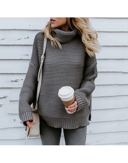 Danjeaner kobiety Retro golf dzianiny długie swetry jesień zima dorywczo luźne jednolite swetry gruby dzianinowy sweter Pull