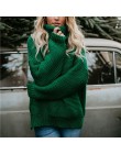 Danjeaner kobiety Retro golf dzianiny długie swetry jesień zima dorywczo luźne jednolite swetry gruby dzianinowy sweter Pull