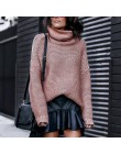 Danjeaner kobiety Retro golf dzianiny długie swetry jesień zima dorywczo luźne jednolite swetry gruby dzianinowy sweter Pull