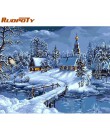 RUOPOTY ramka łabędź zwierzęta ręcznie malowany obrazek By Numbers Wall Art Picture płótno akrylowe malowanie na dekoracje ślubn