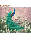 RUOPOTY ramka łabędź zwierzęta ręcznie malowany obrazek By Numbers Wall Art Picture płótno akrylowe malowanie na dekoracje ślubn