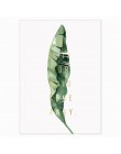 Styl skandynawski tropikalne rośliny plakat zielone liście dekoracyjny obraz nowoczesne obrazy na ścianę do salonu Home Decor
